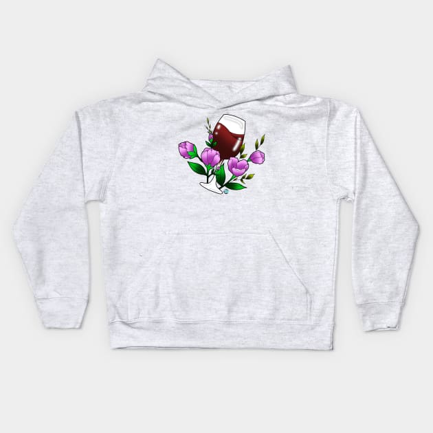 Wine Kids Hoodie by ColorMix Studios